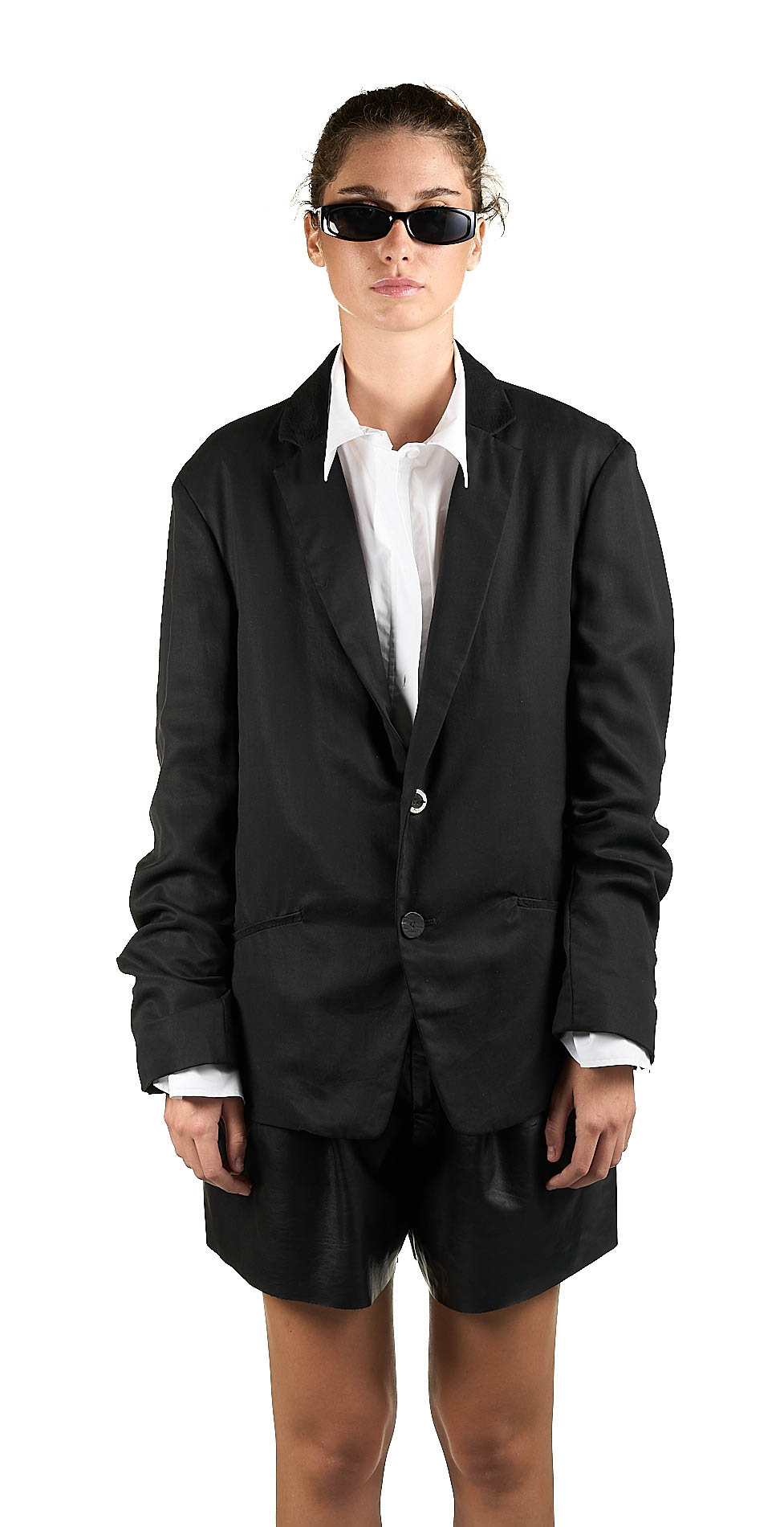 DANIELE BASTA LEATHER AND SILVER JACKET 